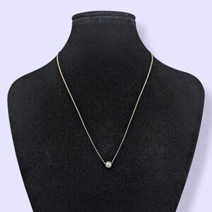 V. Dainty Sterling Silver Chain Pendant Necklace